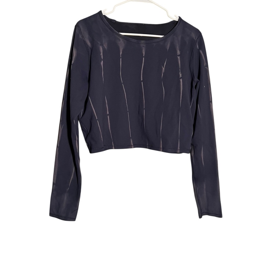 Lululemon Women's Wunder Train Cropped Long Sleeve Shirt Fade Print‎ Special